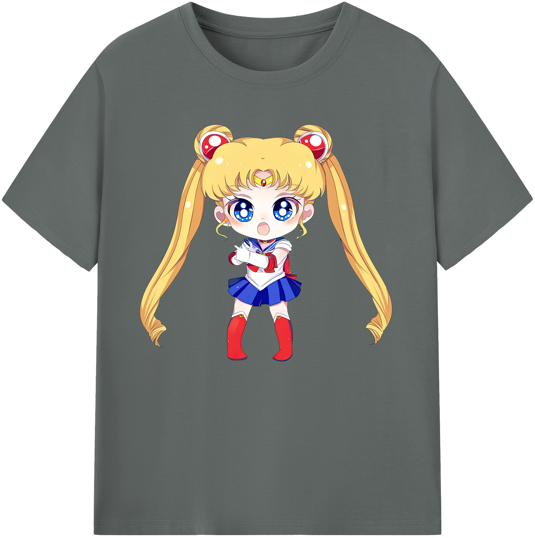 （画像用） 美少女戦士セーラームーン 月野 うさぎ つきの うさぎ Sailor Moon Tsukino Usagi 綿100％ メンズ半袖Tシャツ｜肌触りやわらか＆通気性